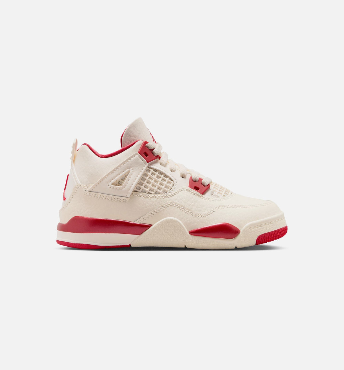 Air Jordan 4 Retro Valentines Day Preschool Lifestyle Shoes - Pale Ivory/Sierra Red/Tough Red