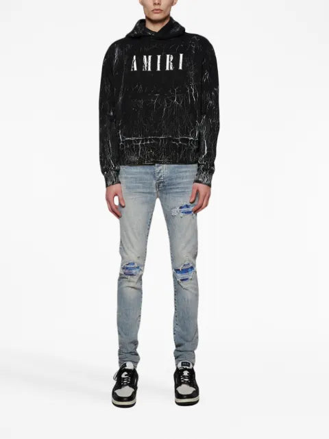 AMIRI cracked logo-print hoodie