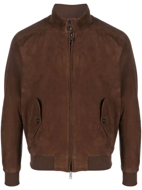 Baracuta G9 Harrington panelled suede jacket