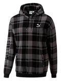 PUMA check-pattern drawstring hoodie