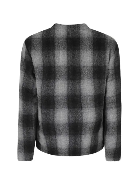 Fay check-pattern V-neck jacket