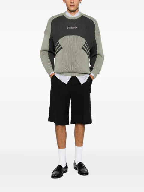 adidas logo-embroidered intarsia-knit sweater