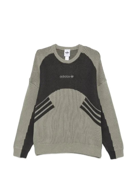 adidas logo-embroidered intarsia-knit sweater