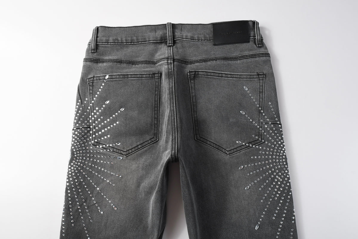 Purple Brand Crystal Diamond Jeans #9123