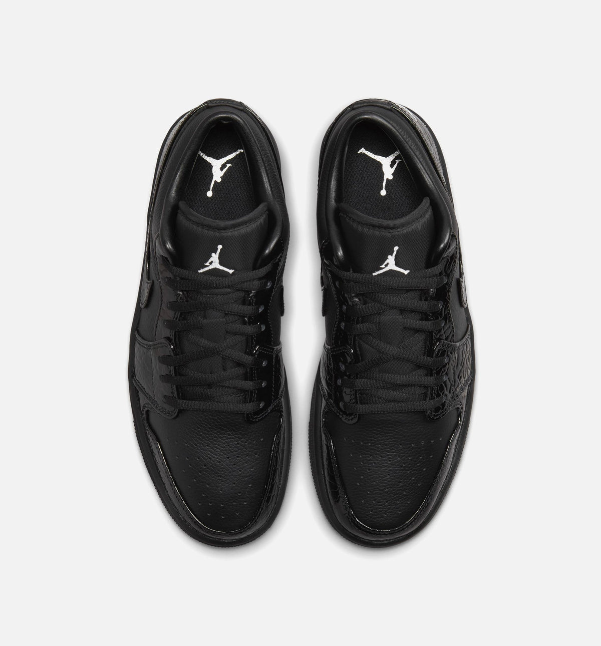 Air Jordan 1 Low Patent Elephant Womens Lifestyle Shoe | Black/White/Metallic Silver