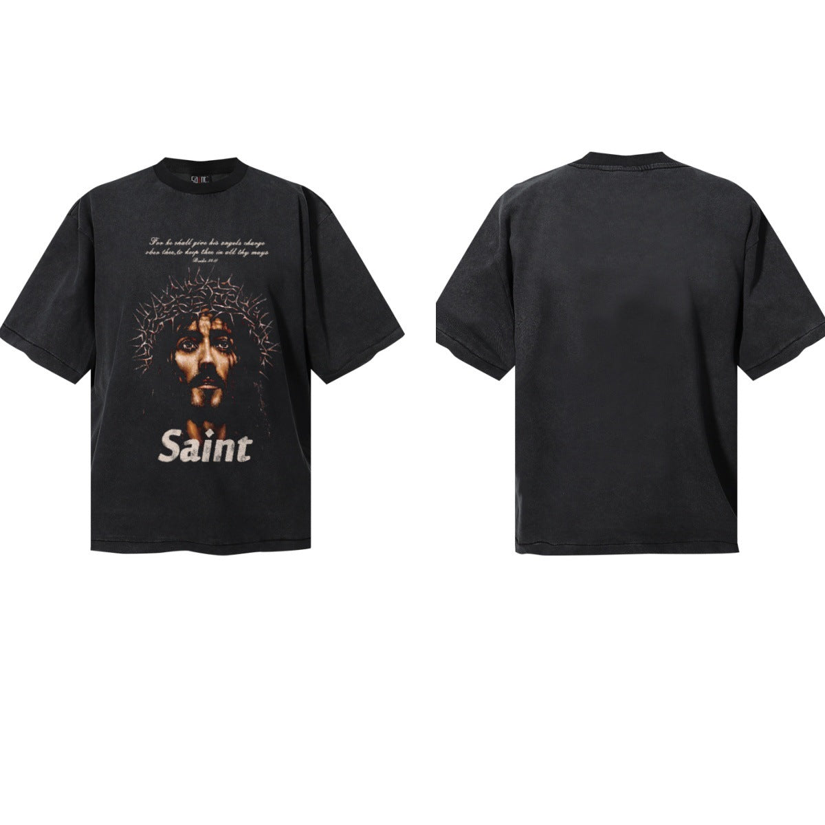 Saint Michael Vintage Washed Graphic Print Loose Streetwear T-Shirt
