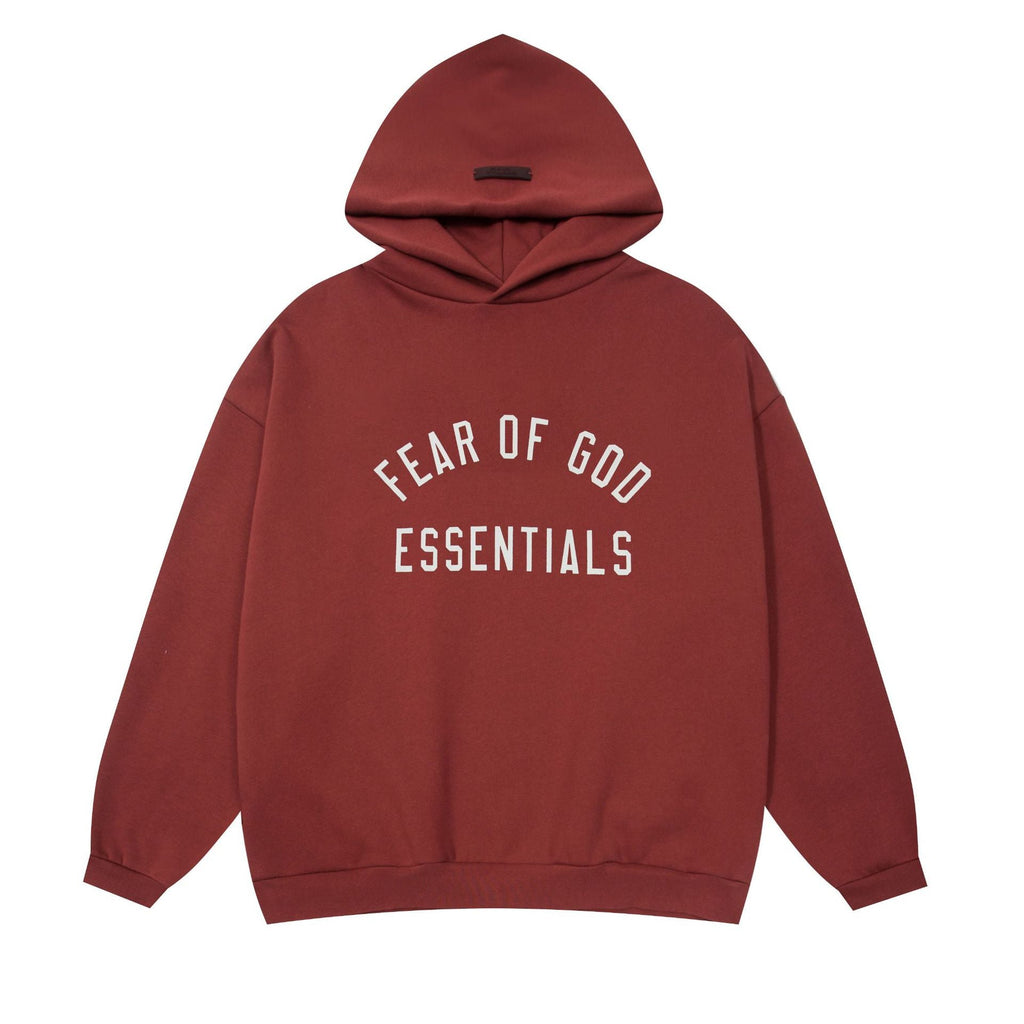 Fear Of God Essentials Flocked Letter Pullover Fleece Hoodie Unisex
