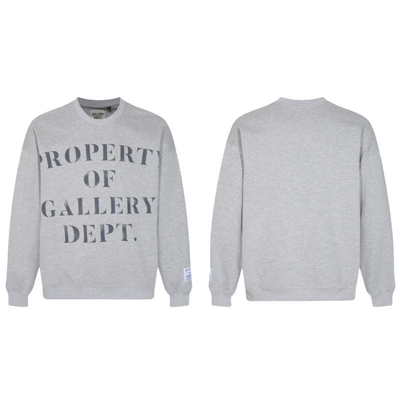Gallery Dept Long Sleeve Shirt Letter Print Print Long Sleeve Crew Neck Sweater