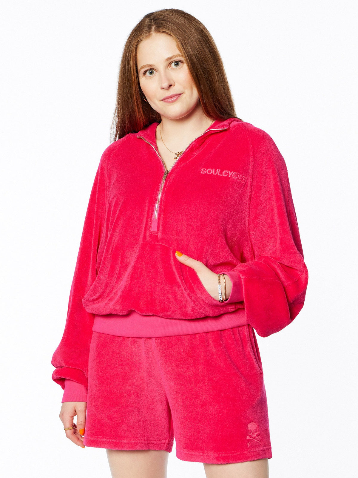 RUBY VELOUR 1/2 ZIP SWEATSHIRT