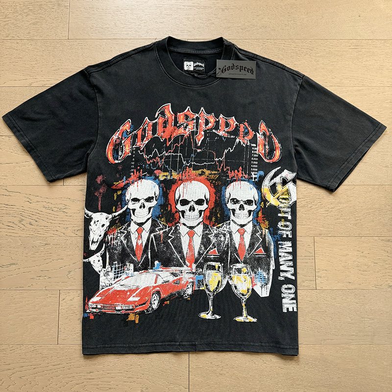 Godspeed Skull Car Graphic T-Shirt