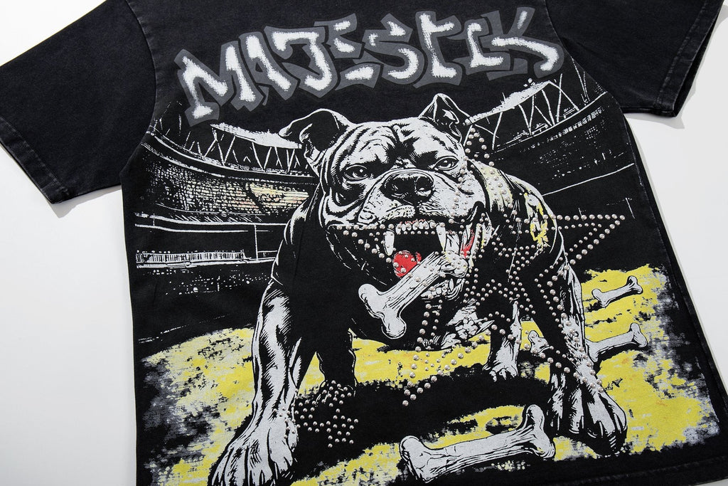 MAJESTIK Bulldog Graphic Short-Sleeve T-Shirt
