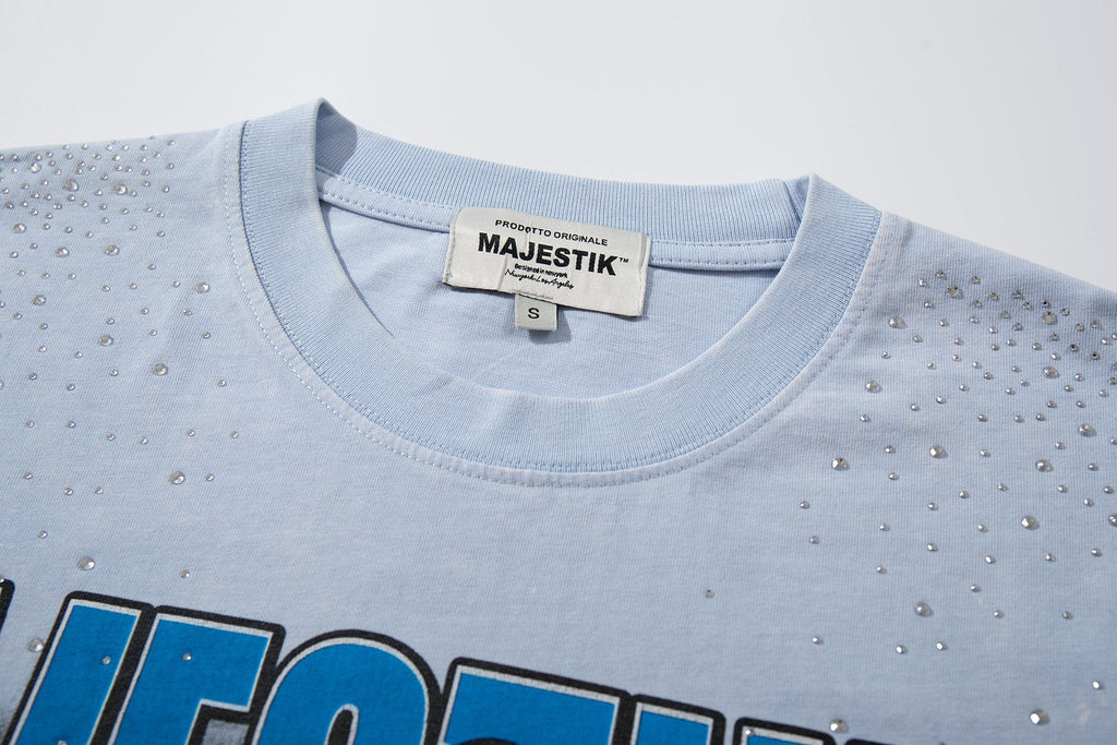 MAJESTIK Washed Rhinestone Graphic T-Shirt