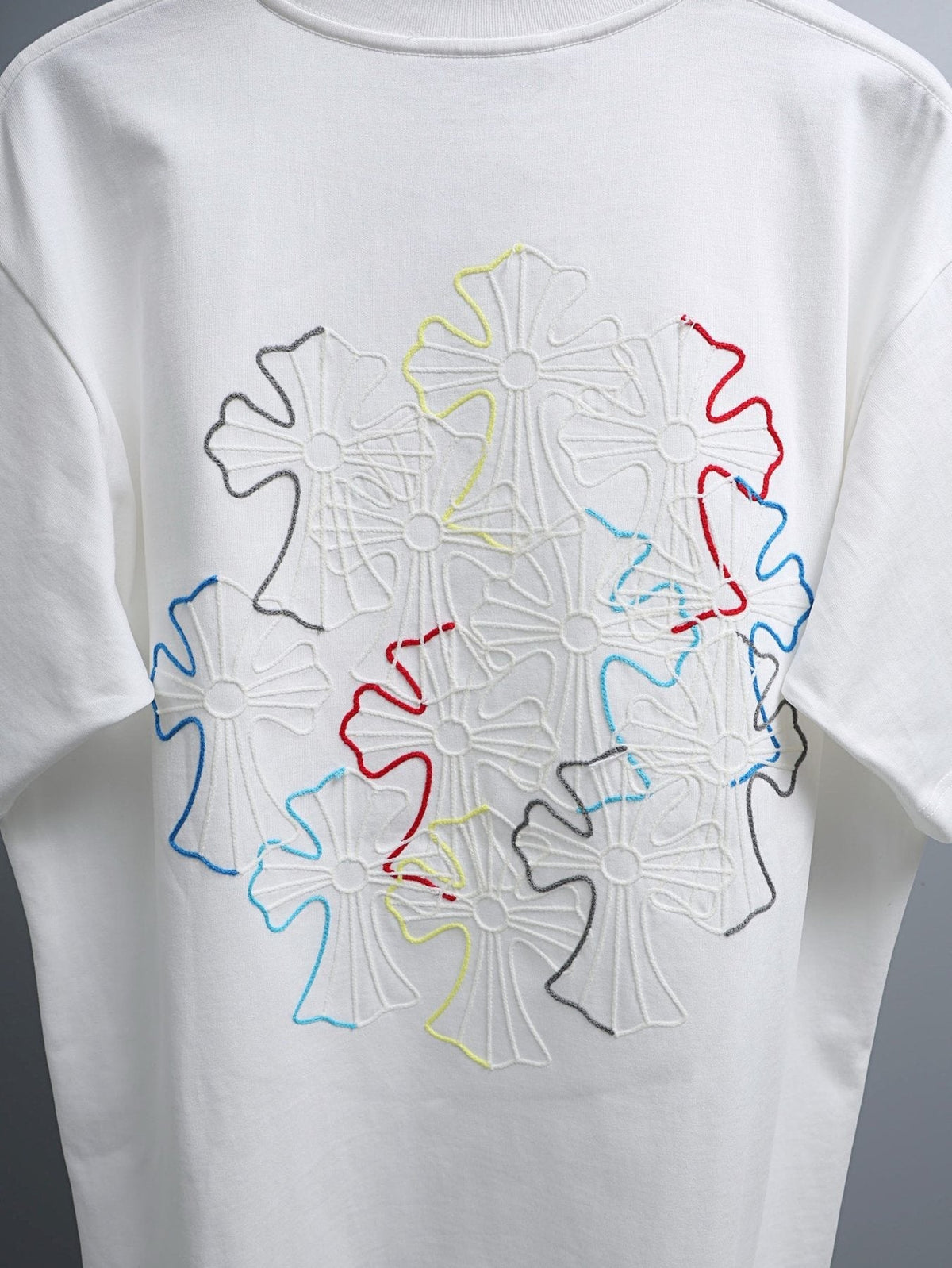 Chrome Hearts Floral Cross Embroidered T-Shirt