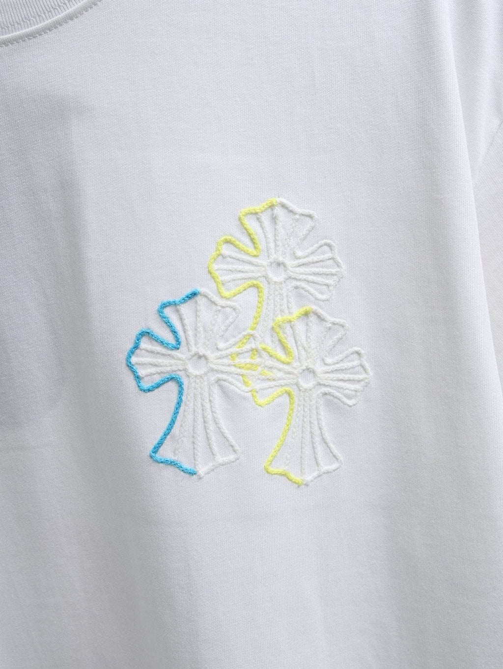 Chrome Hearts Floral Cross Embroidered T-Shirt