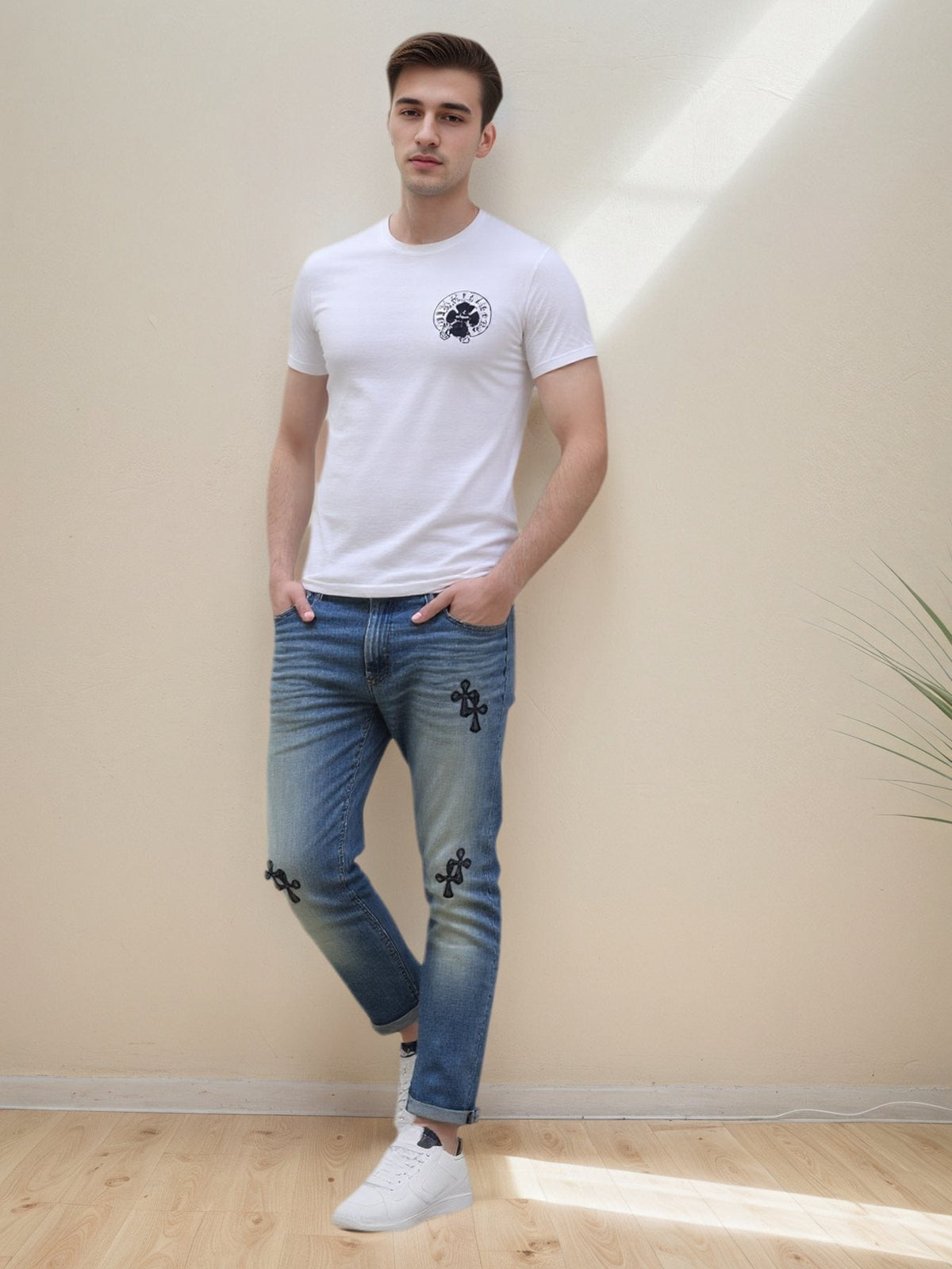 Chrome Hearts Cross Scroll Graphic Short-Sleeve T-Shirt