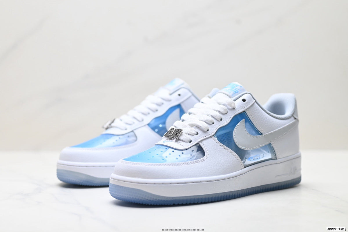 Nike Air Force 1 Low White Light Blue Gray Unisex Sneakers Style 20