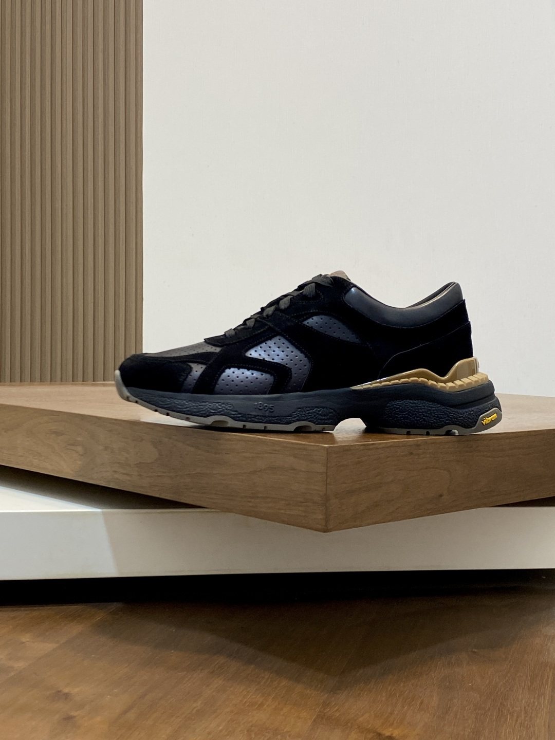 Berluti Black Low-Top Sneakers with Tan Accents