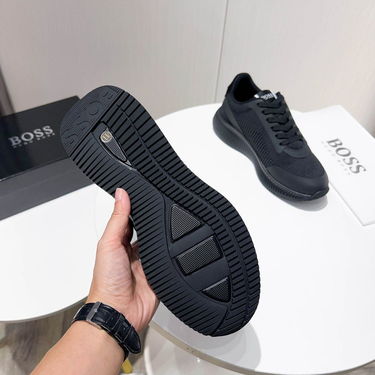 Hugo Boss Black Knit Sneakers