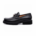 Ferragamo Men's Black Lug Sole Bit Loafers