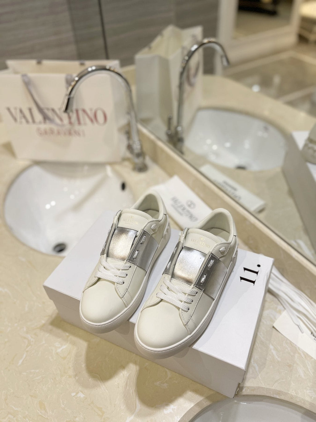 Valentino Studded Low-Top Sneakers