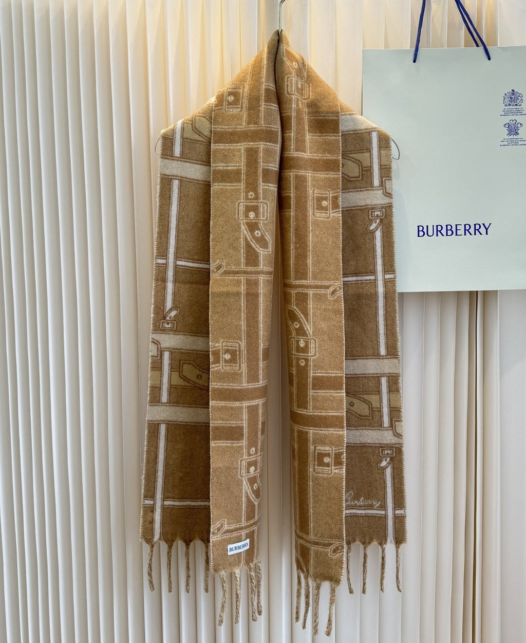 Burberry Reversible Cashmere Fringe Scarf