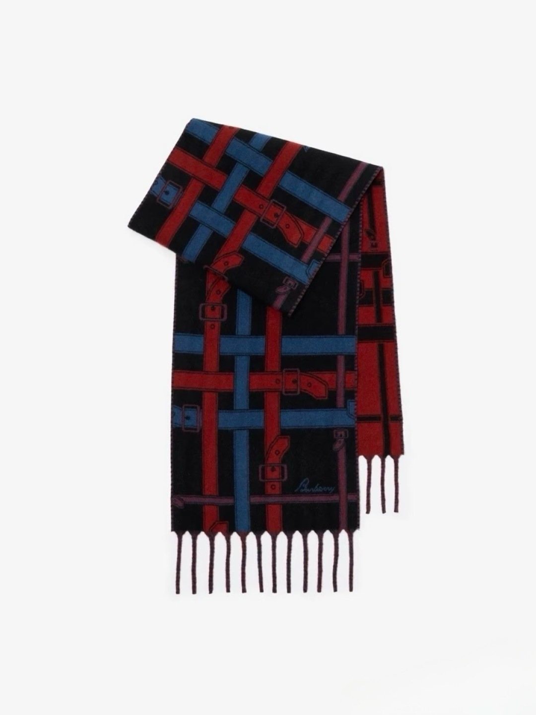 Burberry Reversible Cashmere Fringe Scarf