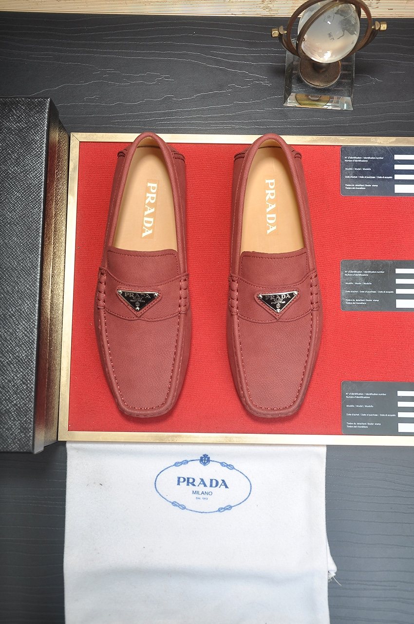 Prada Stitched Driving Loafers