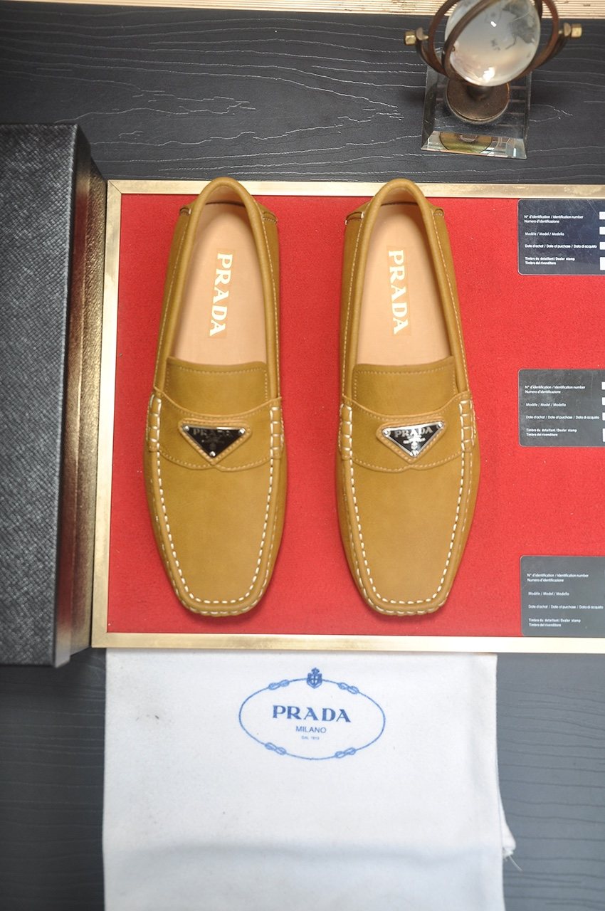 Prada Stitched Driving Loafers