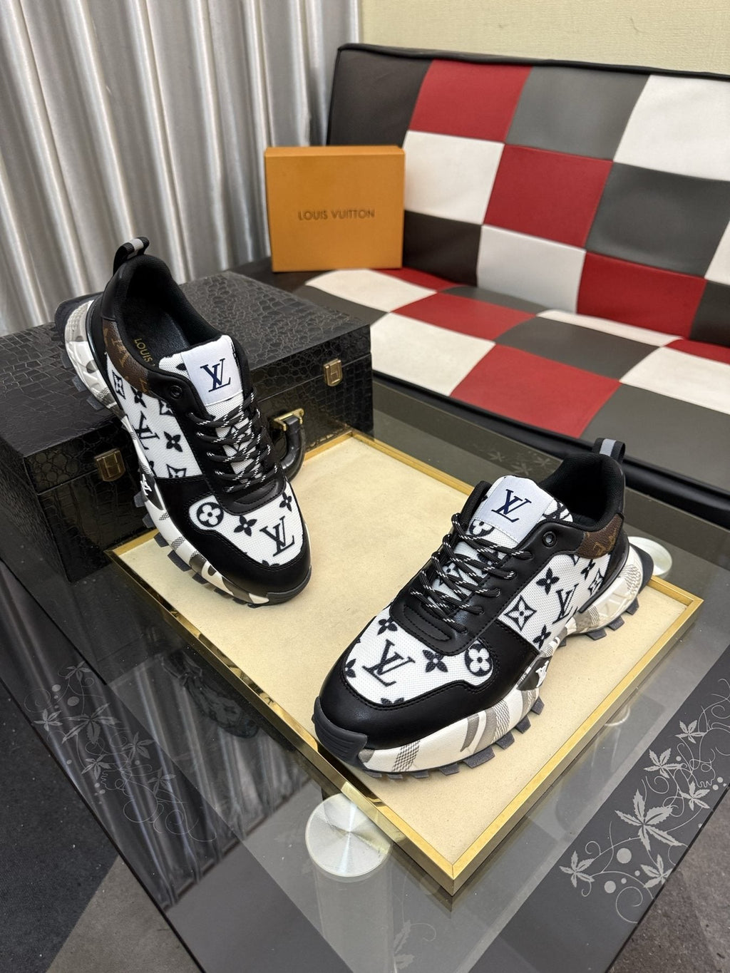 Louis Vuitton Graphic-Pattern Chunky Sneakers