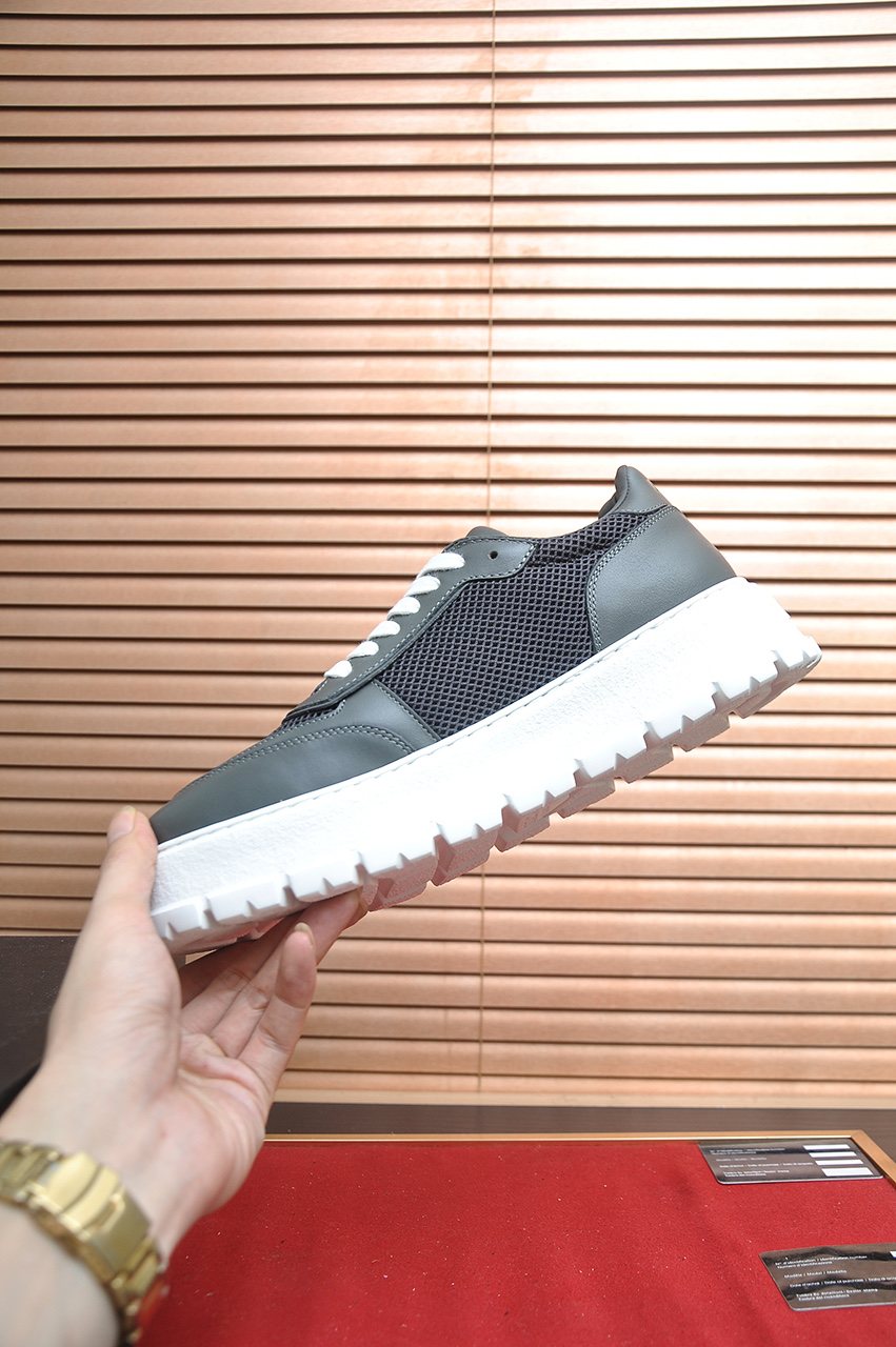 Prada Charcoal Gray & Black Low-Top Sneakers