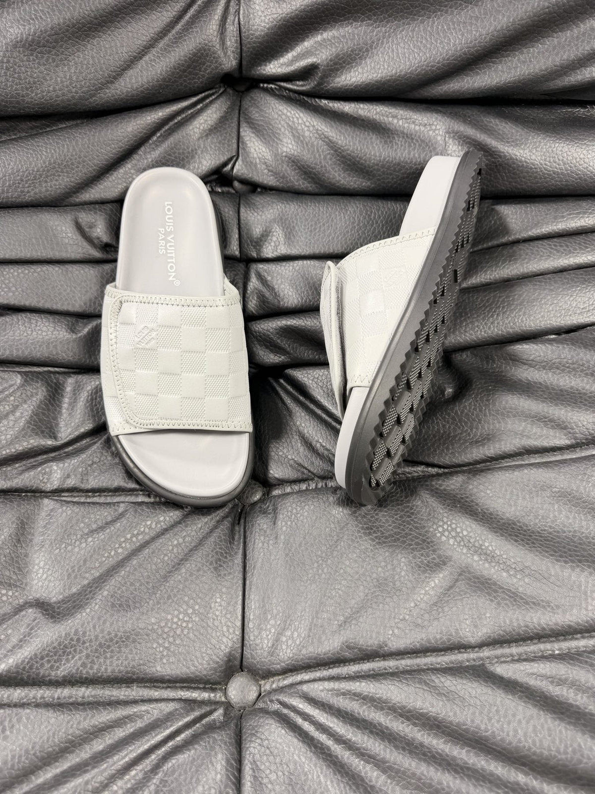 Louis Vuitton Woven Strap Slide Sandals - Low-Profile Sole