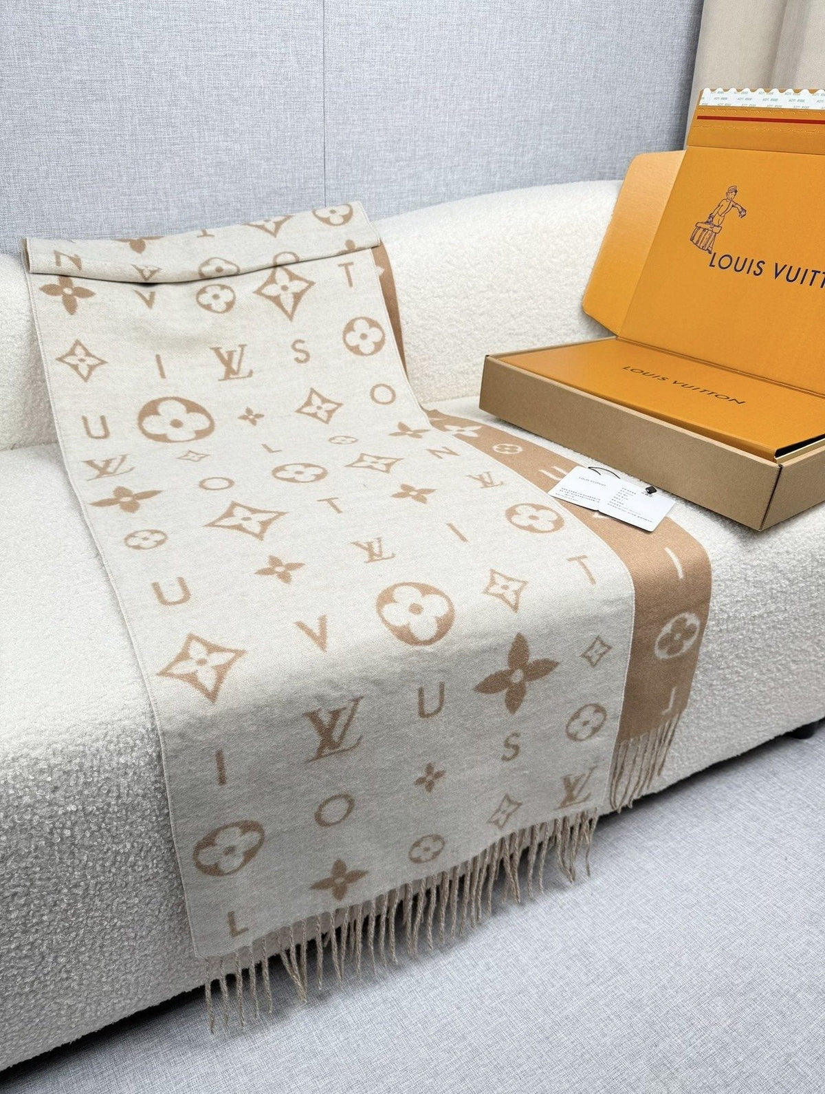 Louis Vuitton Reversible Monogram Fringed Scarf