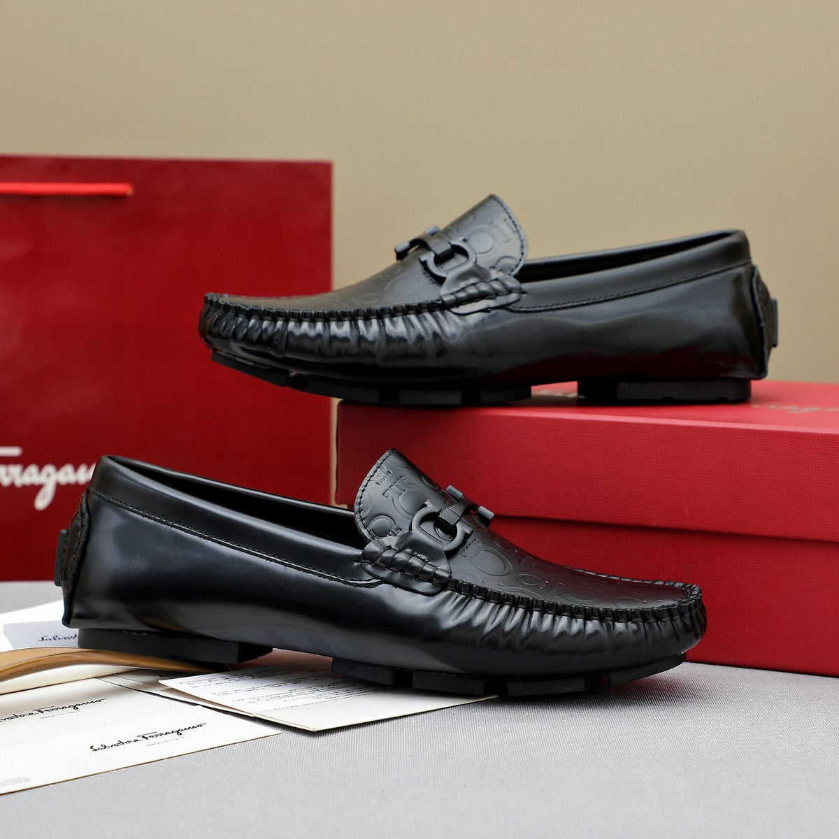 Ferragamo Metal-Bit Moc-Toe Loafers