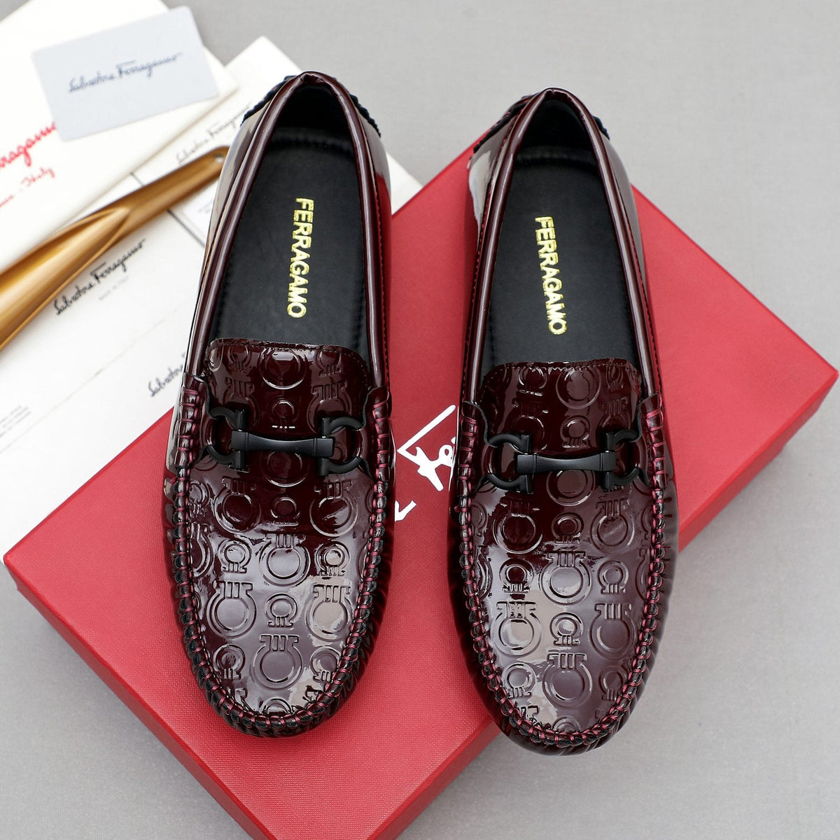 Ferragamo Metal-Bit Moc-Toe Loafers