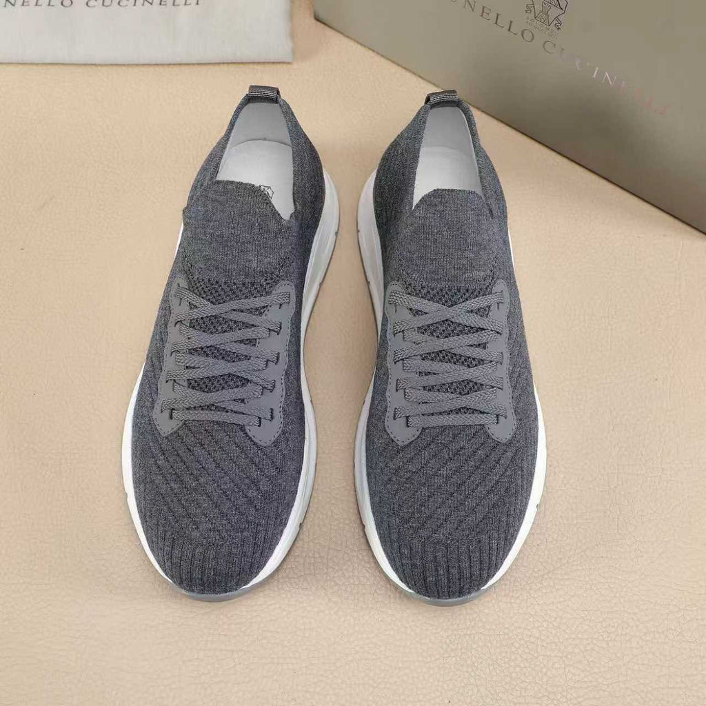 Brunello Cucinelli Men's Knit Sneakers